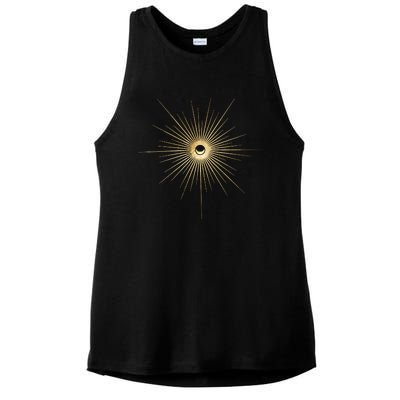 Spiritual Sun And Moon Mystic Sun Moon Ladies PosiCharge Tri-Blend Wicking Tank