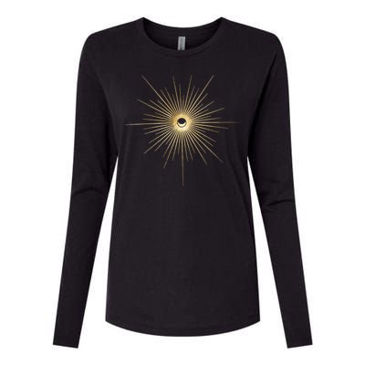 Spiritual Sun And Moon Mystic Sun Moon Womens Cotton Relaxed Long Sleeve T-Shirt