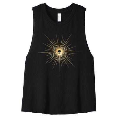 Spiritual Sun And Moon Mystic Sun Moon Women's Racerback Cropped Tank