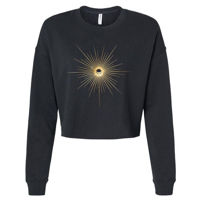 Spiritual Sun And Moon Mystic Sun Moon Cropped Pullover Crew