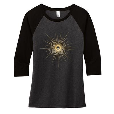 Spiritual Sun And Moon Mystic Sun Moon Women's Tri-Blend 3/4-Sleeve Raglan Shirt