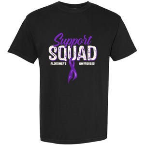 Support Squad Alzheimers Awareness Purple Ribbon Garment-Dyed Heavyweight T-Shirt