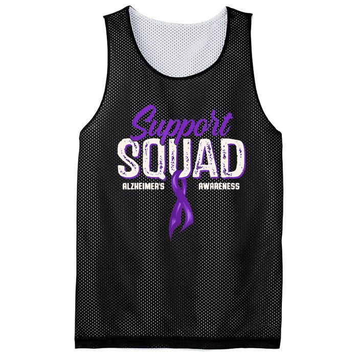 Support Squad Alzheimers Awareness Purple Ribbon Mesh Reversible Basketball Jersey Tank