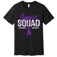 Support Squad Alzheimers Awareness Purple Ribbon Premium T-Shirt