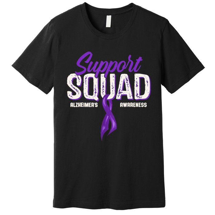 Support Squad Alzheimers Awareness Purple Ribbon Premium T-Shirt