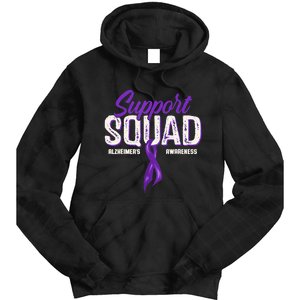 Support Squad Alzheimers Awareness Purple Ribbon Tie Dye Hoodie