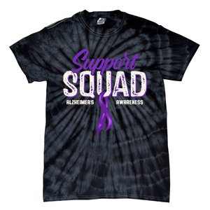 Support Squad Alzheimers Awareness Purple Ribbon Tie-Dye T-Shirt