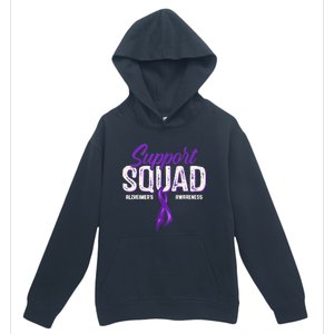 Support Squad Alzheimers Awareness Purple Ribbon Urban Pullover Hoodie