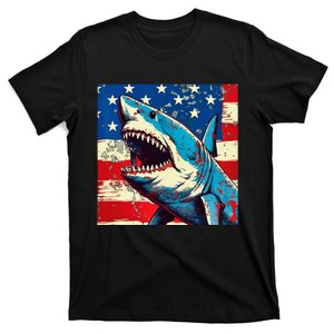 Stars Stripes and Sharks The Pop Art Patriotic Predator T-Shirt