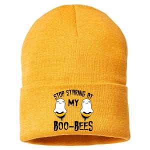 Stop Staring At My Boo Bees Funny Boo Bees Halloween Funny Gift Sustainable Knit Beanie