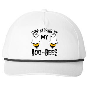 Stop Staring At My Boo Bees Funny Boo Bees Halloween Funny Gift Snapback Five-Panel Rope Hat