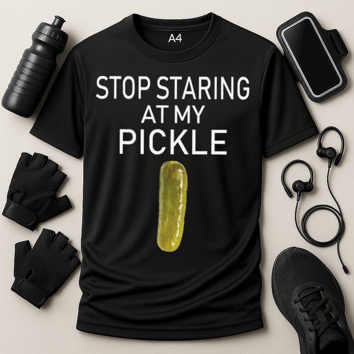 Stop Staring At My Pickle Dirty Halloween Costume Idea Cooling Performance Crew T-Shirt