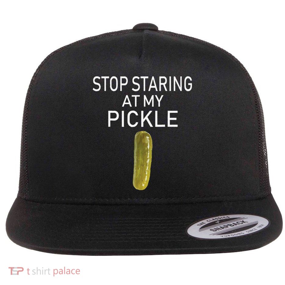 Stop Staring At My Pickle Dirty Halloween Costume Idea Flatbill Hat