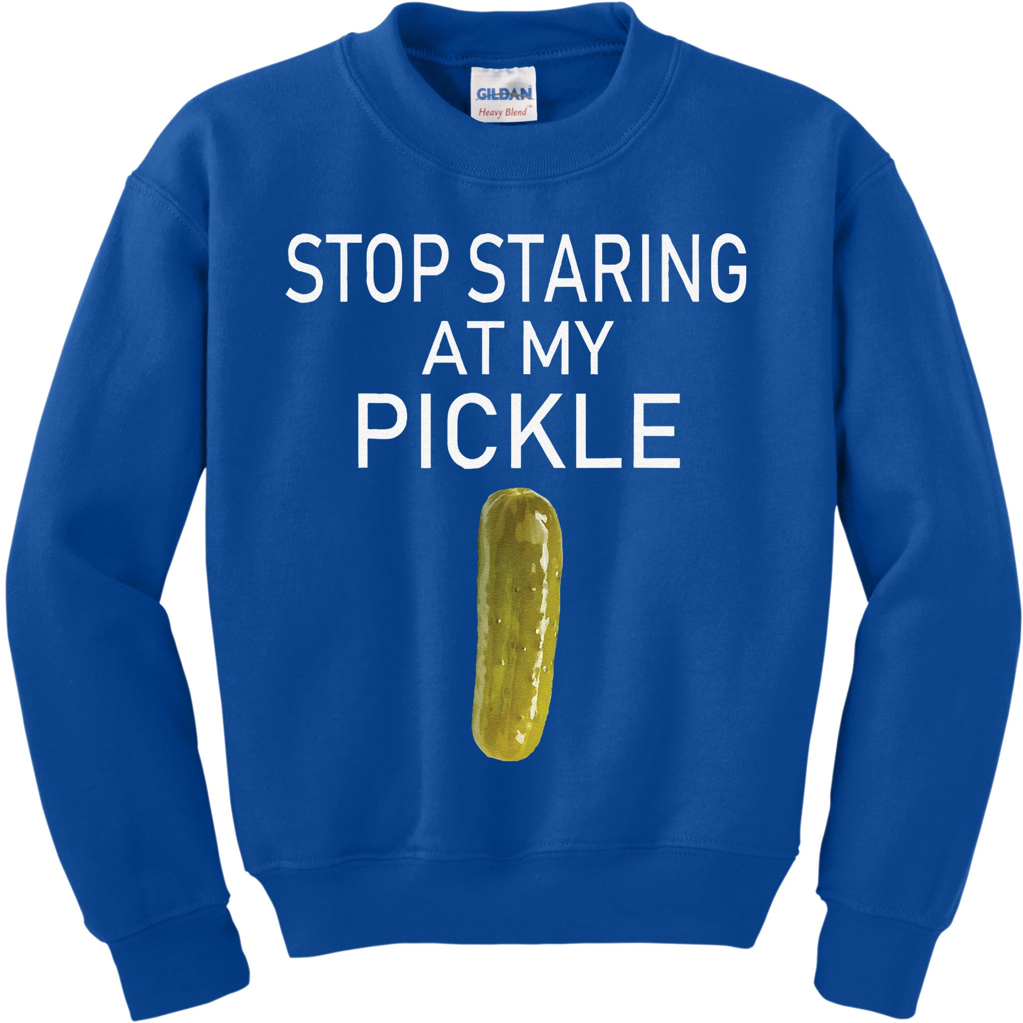Stop Staring At My Pickle Dirty Halloween Costume Idea Kids Sweatshirt