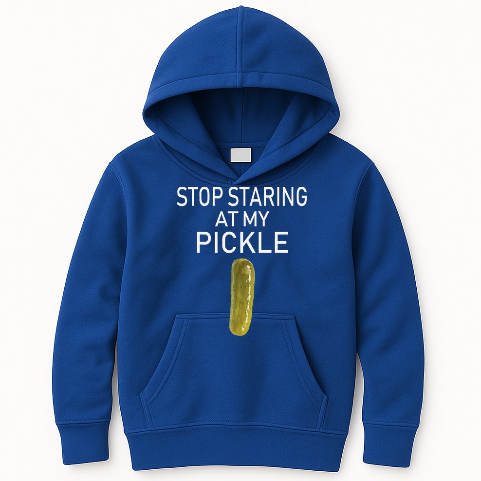 Stop Staring At My Pickle Dirty Halloween Costume Idea Kids Hoodie