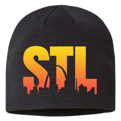 STL Skyline Art St. Louis Arch Missouri Souvenir Sustainable Beanie