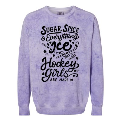 Sugar Spice &Amp; Everything Ice T Cute Hockey Girl Colorblast Crewneck Sweatshirt