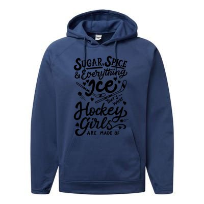 Sugar Spice &Amp; Everything Ice T Cute Hockey Girl Performance Fleece Hoodie