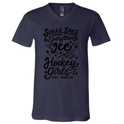 Sugar Spice &Amp; Everything Ice T Cute Hockey Girl V-Neck T-Shirt