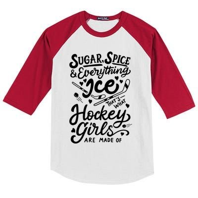 Sugar Spice &Amp; Everything Ice T Cute Hockey Girl Kids Colorblock Raglan Jersey