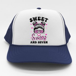 Sweet Sassy And Seven Messy Bun Leopard Sunglasses Trucker Hat