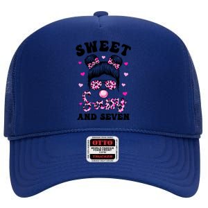 Sweet Sassy And Seven Messy Bun Leopard Sunglasses High Crown Mesh Back Trucker Hat