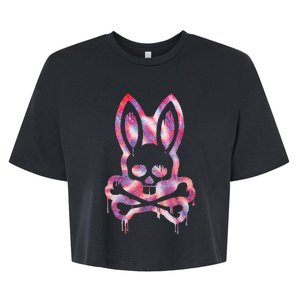 Scary Skull And Crossbones Bad Rabbit Horror Bunny Halloween Bella+Canvas Jersey Crop Tee