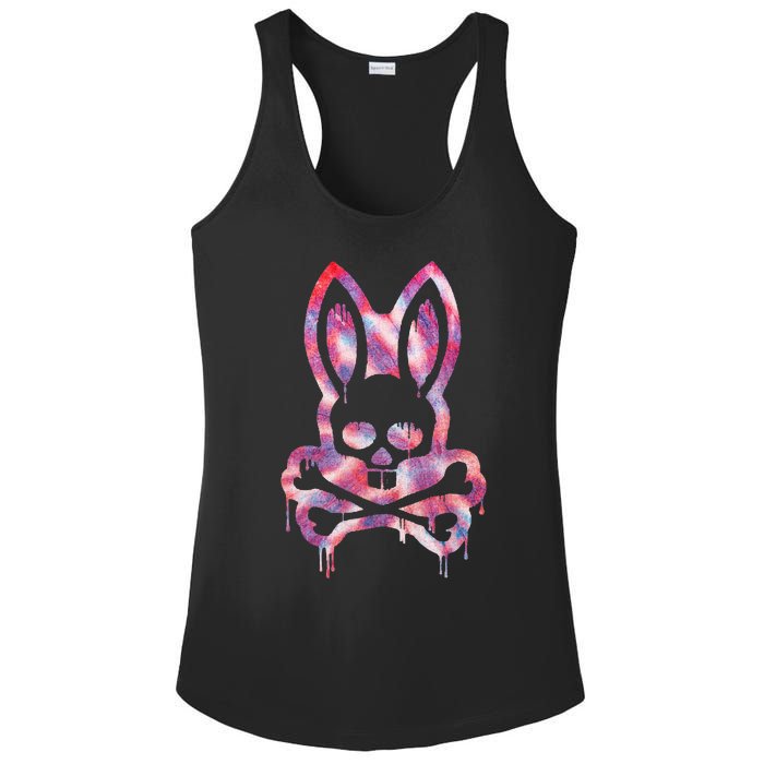 Scary Skull And Crossbones Bad Rabbit Horror Bunny Halloween Ladies PosiCharge Competitor Racerback Tank