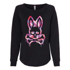 Scary Skull And Crossbones Bad Rabbit Horror Bunny Halloween Womens California Wash Sweatshirt