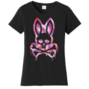 Scary Skull And Crossbones Bad Rabbit Horror Bunny Halloween Women's T-Shirt