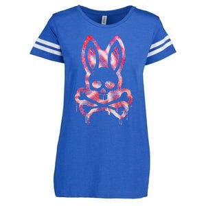 Scary Skull And Crossbones Bad Rabbit Horror Bunny Halloween Enza Ladies Jersey Football T-Shirt