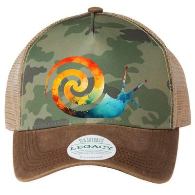 Simple snail Animals Funny little Minimalist Snail  Legacy Tie Dye Trucker Hat