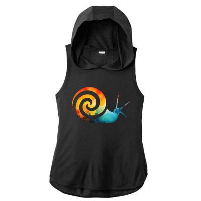 Simple snail Animals Funny little Minimalist Snail  Ladies PosiCharge Tri-Blend Wicking Draft Hoodie Tank