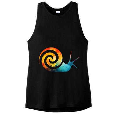 Simple snail Animals Funny little Minimalist Snail  Ladies PosiCharge Tri-Blend Wicking Tank