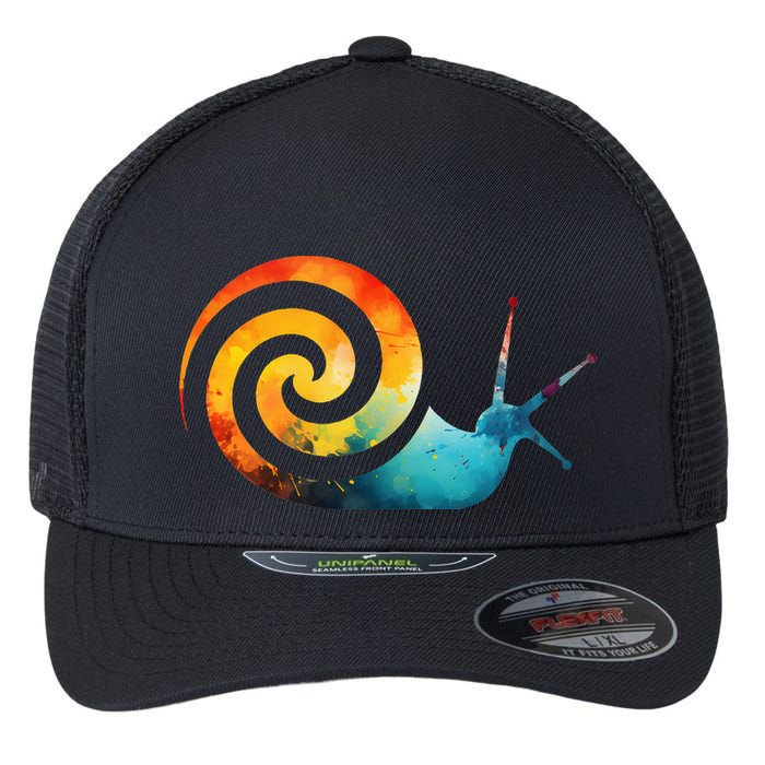 Simple snail Animals Funny little Minimalist Snail  Flexfit Unipanel Trucker Cap
