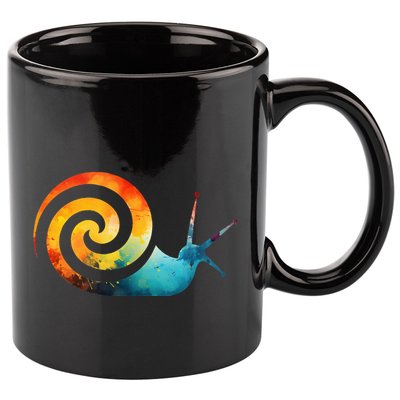Simple snail Animals Funny little Minimalist Snail  11oz C Handle Ceramic Mug