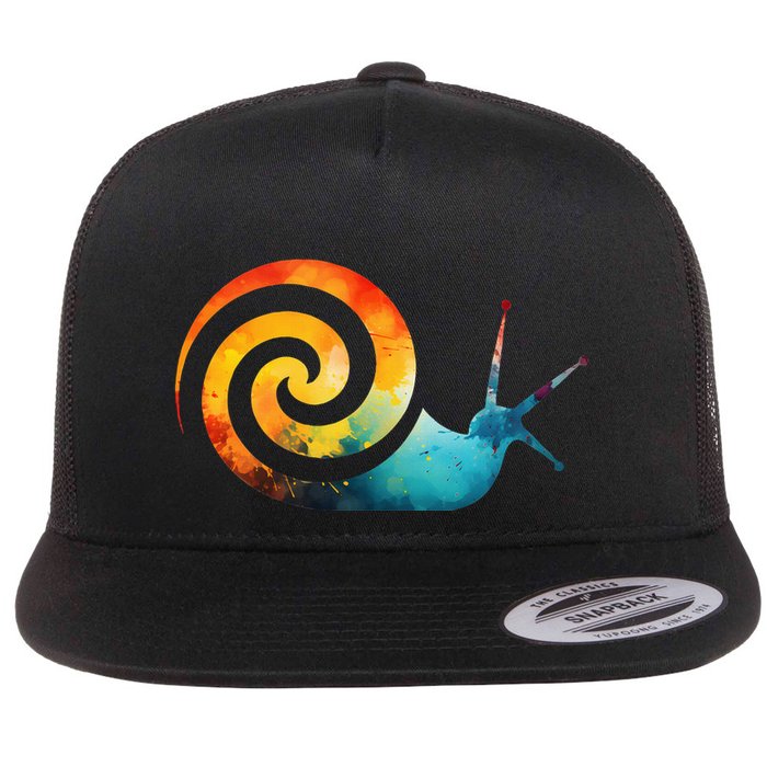 Simple snail Animals Funny little Minimalist Snail  Flatbill Hat