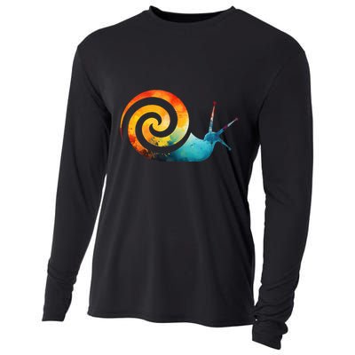 Simple snail Animals Funny little Minimalist Snail  Cooling Performance Long Sleeve Crew