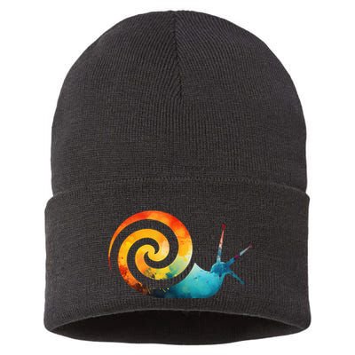 Simple snail Animals Funny little Minimalist Snail  Sustainable Knit Beanie