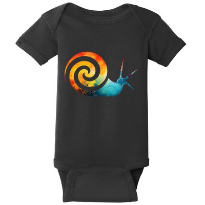 Simple snail Animals Funny little Minimalist Snail  Baby Bodysuit