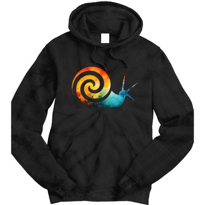 Simple snail Animals Funny little Minimalist Snail  Tie Dye Hoodie