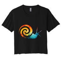 Simple snail Animals Funny little Minimalist Snail  Crop Top