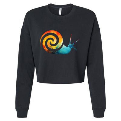 Simple snail Animals Funny little Minimalist Snail  Cropped Pullover Crew