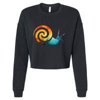 Simple snail Animals Funny little Minimalist Snail  Cropped Pullover Crew
