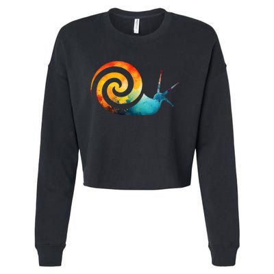 Simple snail Animals Funny little Minimalist Snail  Cropped Pullover Crew