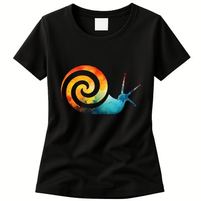 Simple snail Animals Funny little Minimalist Snail  Womens T-Shirt