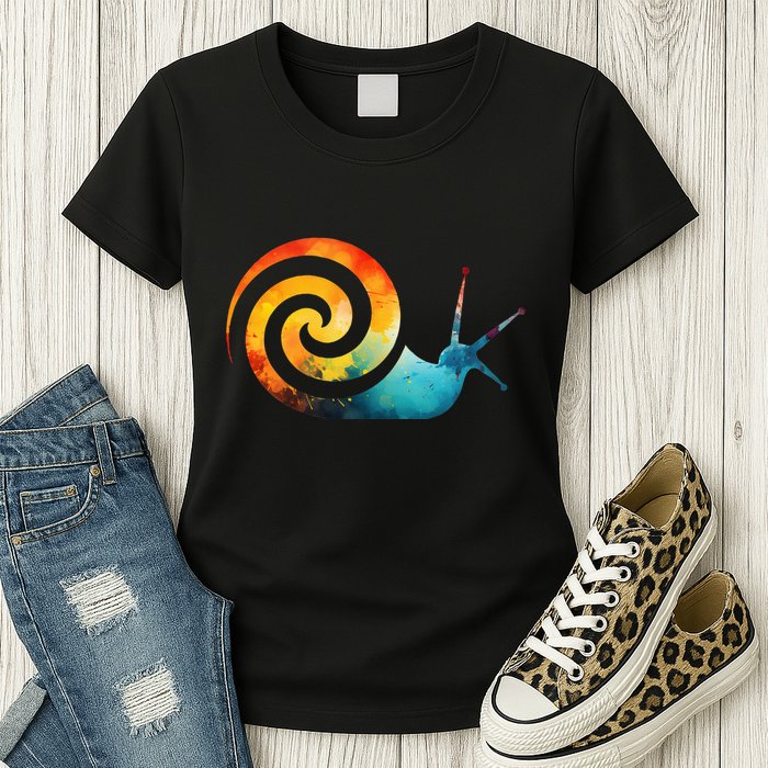 Simple snail Animals Funny little Minimalist Snail  Womens T-Shirt