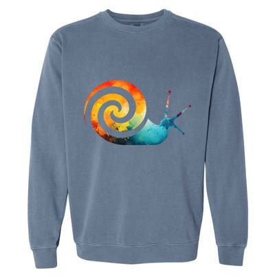 Simple snail Animals Funny little Minimalist Snail  Garment-Dyed Sweatshirt