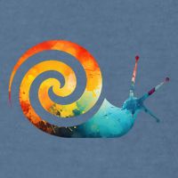 Simple snail Animals Funny little Minimalist Snail  Garment-Dyed Sweatshirt