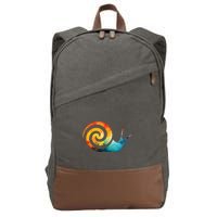 Simple snail Animals Funny little Minimalist Snail  Cotton Canvas Backpack